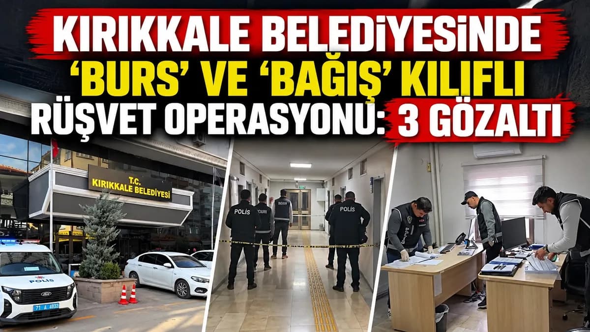 KIRIKKALE BELEDİYESİNDE ‘BURS’ VE ‘BAĞIŞ’ KILIFLI RÜŞVET OPERASYONU: 3 GÖZALTI